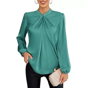 GRACE KARIN Langarmblusen GRACE KARIN Damen Casual Business Top Langarm Party Bluse Bowtie Oberteil