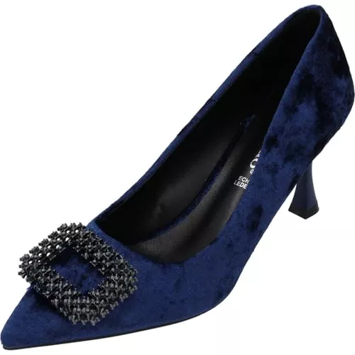 Palado High Heels Palado Pumps Damen Tisha – Elegante Optik mit edlem Materialmix – Lederdecksohle Funkelnde Applikation – Perfekter Schuh für besondere Anlässe.