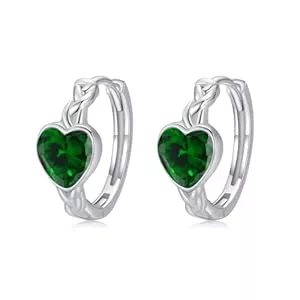MEDWISE Schmuck Creolen Mädchen 925 Sterling Silber Kleine Creolen Herz Huggie Ohrringe Herz Ohrringe Hypoallergen Ohrring Geschenk für Damen Frauen Kinder Mädchen Geburtstags Geschenke