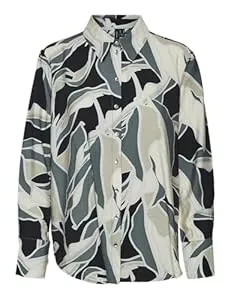 VERO MODA Langarmblusen VERO MODA Damen Vmbeline Bea Ls Long Shirt WVN Ga Langarmbluse