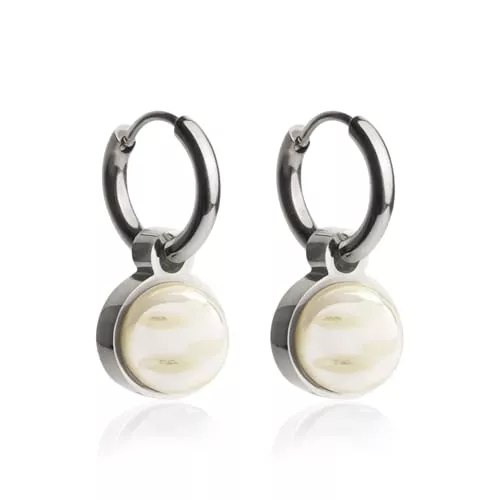 ALEXASCHA Schmuck Kleine Creolen mit Anhänger • Edelstahl Ohrringe mit Charm zum Wechseln • nickelfrei &amp; wasserfest • MIX AND MATCH • Ø 12 mm