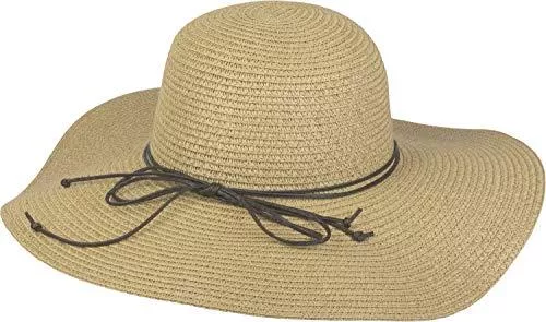 styleBREAKER Hüte & Mützen styleBREAKER Damen Strohhut mit schmalem Band und Schleife, Sonnenhut, Schlapphut, Sommerhut, Hut 04025012