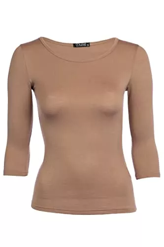 Cara Mia Langarmshirts Muse Shirt für Damen mit 3/4 Arm und Rundhals Baumwolle Stretch viele Farben