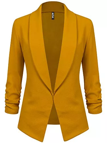 Lock and Love Blazer Lock and Love Damen 3/4-Ärmel Blazer vorne offen Cardigan Jacke Arbeit Büro Blazer