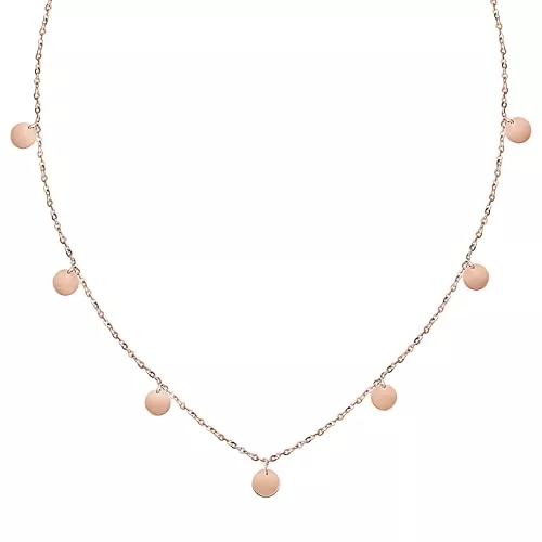BONNYBIRD Schmuck BONNYBIRD® Kette mit Plättchen BonnyCoin - Premium Halskette Damen aus Edelstahl, 100% Wasserfest, Hautverträglich & Langlebig