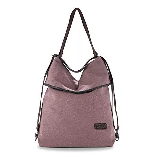 JOSEKO Taschen & Rucksäcke JOSEKO Canvas Tasche Segeltuch Vintage Rucksäcke Damen Schultertasche Handtasche Multifunktionsbeutel für Reise Outdoor Schule Einkauf Alltag Büro (Kaffee)