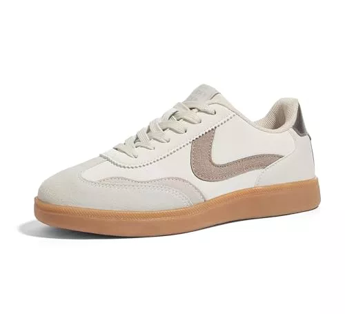 LUCKY STEP Sneaker & Sportschuhe LUCKY STEP Damen Retro Sneaker – Modische Klassische Freizeitschuhe, rutschfeste Bequeme Skate-Schuhe für Spaziergänge