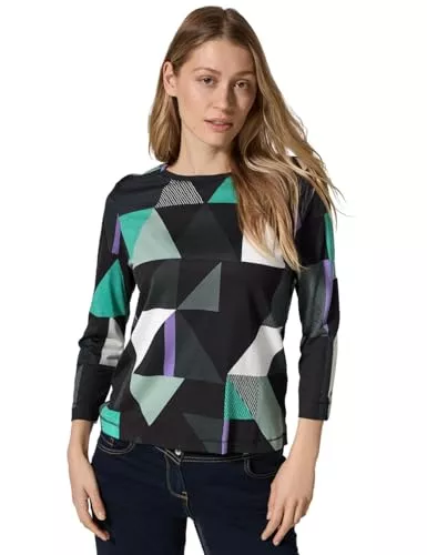Cecil Langarmshirts Cecil Damen TOS Basic Roundneck AOP