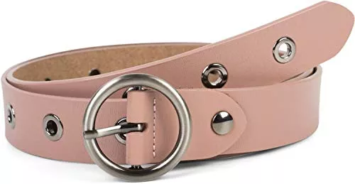 styleBREAKER Gürtel styleBREAKER Damen Leder Gürtel mit Nieten und glänzender Oberfläche, Echtleder, kürzbar 03010103