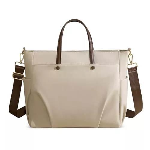 FOLOVEYA Taschen & Rucksäcke FOLOVEYA Umhängetaschen Damen 15,6 Zoll Große Kapazität Messenger Computer Tasche Elegante Schultertasche Handtasche Aktentasche für Büro Reise Arbeit Polyester