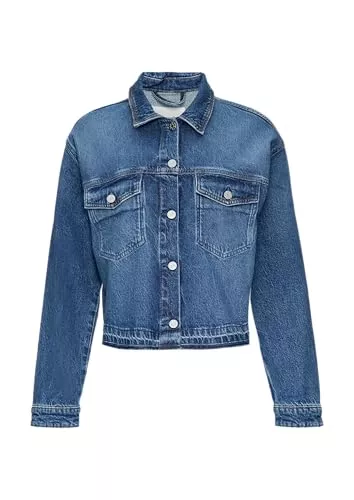s.Oliver Jacken s.Oliver Oversized Jeansjacke mit offenem Saum