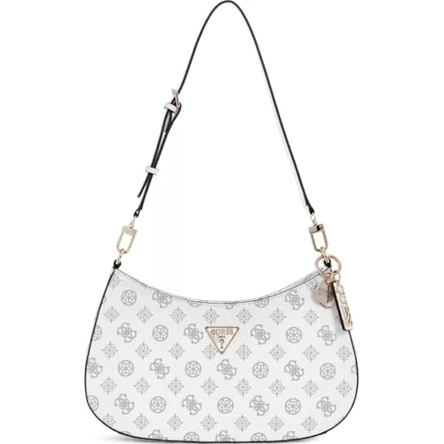 GUESS Taschen & Rucksäcke Noelle Top Zip Shoulder Bag white logo