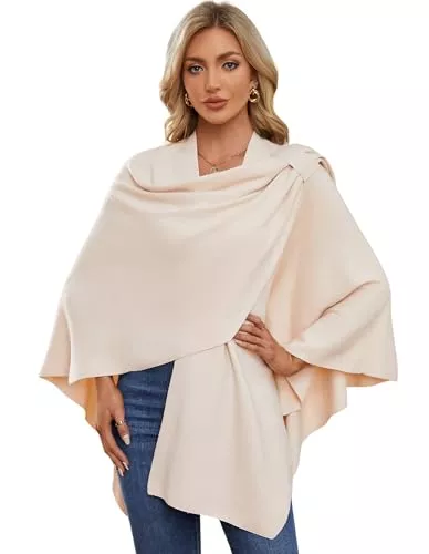 PULI Strickjacken PULI Damen Poncho Schal Cashmere Feeling Strick Cape Cardigan Für Frauen Geschenk Für Mutter