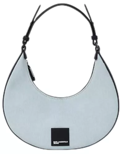 Karl Lagerfeld Jeans Taschen & Rucksäcke Karl Lagerfeld Jeans Women's Box Logo Small Halfmoon SHB Shoulder Bag, Light Blue