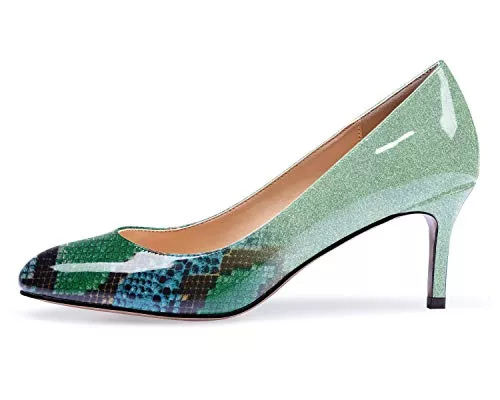 elashe High Heels elashe 2.5 inch Kitten Heels Klassische Damen Pumps Runde Zehen Kleid Brautschuhe Partei Büro Geschlossen Pumps