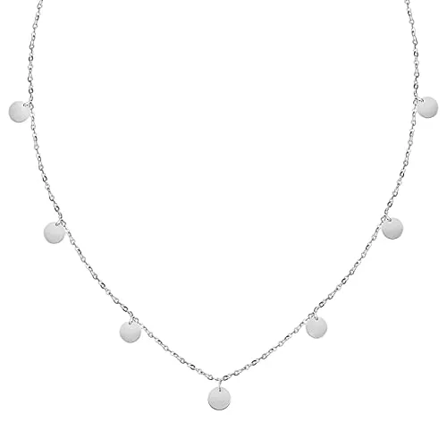 BONNYBIRD Schmuck BONNYBIRD® Kette mit Plättchen BonnyCoin - Premium Halskette Damen aus Edelstahl, 100% Wasserfest, Hautverträglich &amp; Langlebig