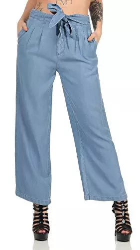 VERO MODA Hosen VERO MODA Damen Hose Laura Loose Weite Ankle Pant Jeansoptik