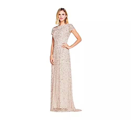 Adrianna Papell Abendkleider Adrianna Papell Women's Short-Sleeve All Over Sequin Gown