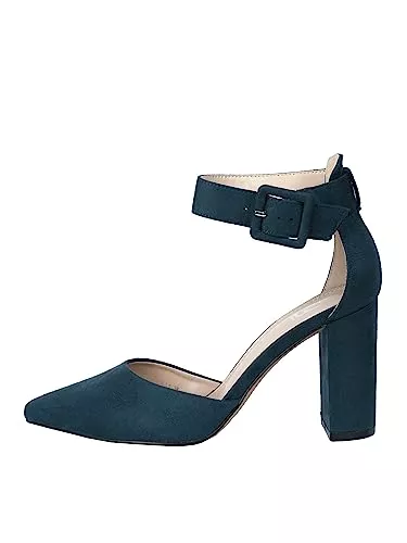 Rio Fiore High Heels Rio Fiore Damen Pumps, 8,5cm Blockabsatz, Schwarz/Blau/Marineblau/Mint/Rot/Violett/Fuchsie/Dunkelgrün/Grün, Textil, Riemchenpumps, Bequeme Pumps mit Absatz, 2062A-9-J