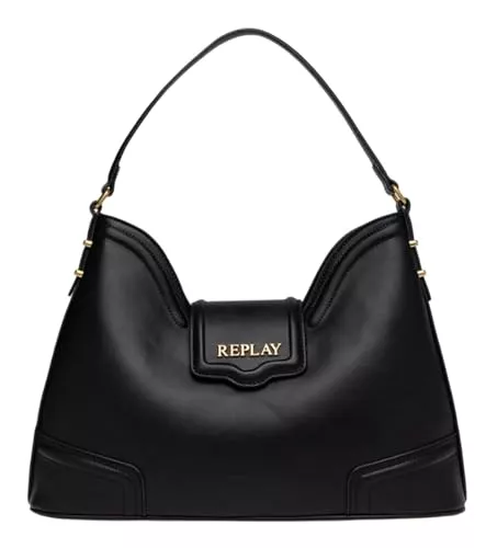 Replay Taschen & Rucksäcke Replay Damen Handtasche mit Logo, Schwarz (Black 0098), Onesize