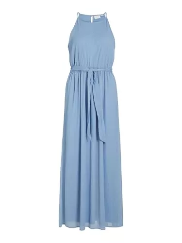 Vila Freizeit Vila Damen Vifalia Belted Long Dress-Noos/Dc