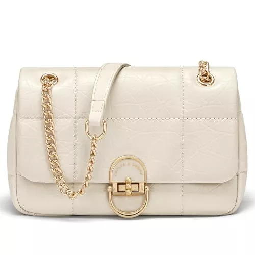 Cnoles Taschen & Rucksäcke Cnoles Umhängetaschen für Frauen, Gold Kette Schulterriemen Abendtasche, Kettentasche Taschen für Damen Handtasche aus Leder