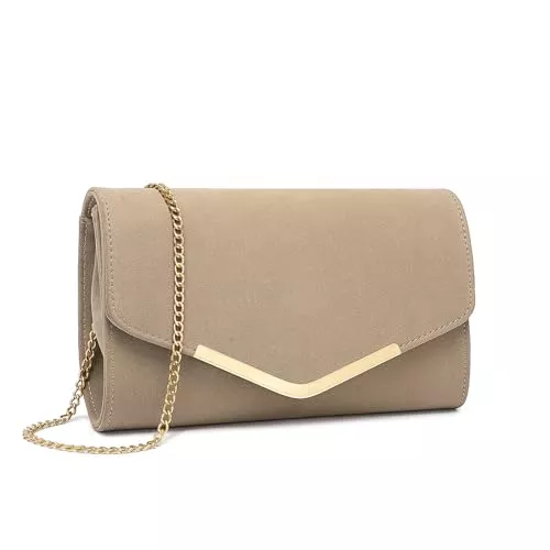 Miss Lulu Taschen & Rucksäcke Miss Lulu Damen Umschlag Clutch Elegant Abendtasche Brauttasche Umschlag Clutch Tasche Handtasche mit Kette für Hochzeit Party Prom