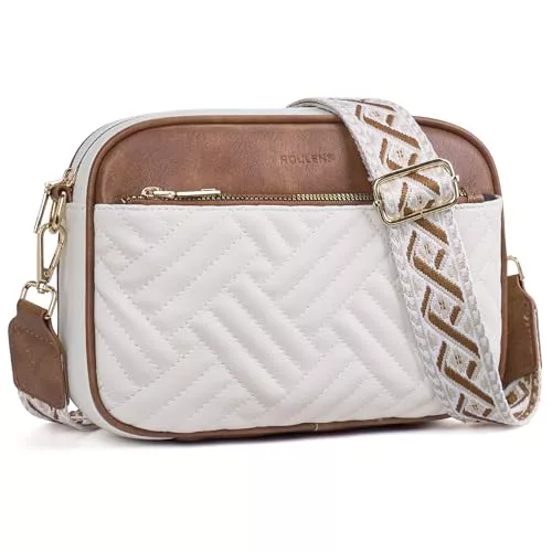 Roulens Taschen & Rucksäcke Roulens Gesteppte Damen Handy Umhängetasche, PU Leder Handy Schultertasche, Crossbody Bag für Damen mit Verstellbarem Breiter Gurt