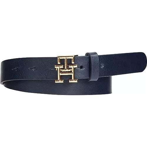 Tommy Hilfiger Gürtel Tommy Hilfiger Damen Gürtel TH Logo 2.5 Ledergürtel