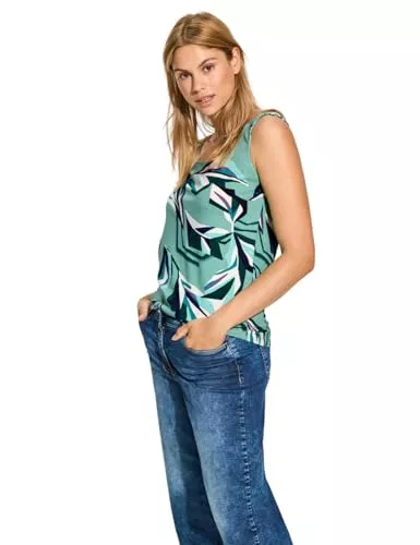 Cecil Ärmellose Blusen Cecil Damen Top mit Raffung und Print