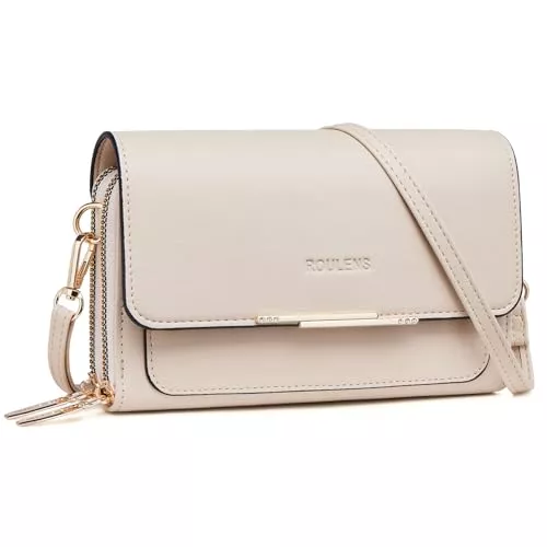 Roulens Taschen & Rucksäcke Roulens Klein Handy Umhängetasche,Damen Kleine Umhängetasche,PU Leder Crossbody Schultertasche Reisepass Handytasche mit Kartenschlitz Verstellbar Abnehmbar Schultergurt