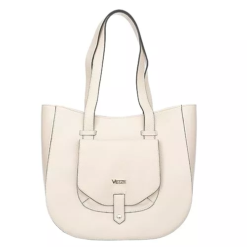 Vezze Taschen & Rucksäcke Vezze Copertina Damenhandtasche aus italienischem Leder – Silberne Beschläge, Schulter- und Handtasche, 36x32x13 cm, Hochwertige Verarbeitung, Reißverschluss und Fächer