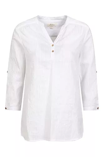 Mountain Warehouse Langarmblusen Mountain Warehouse Petra Damen-Shirt, 3/4 ärmel, locker geschnitten - Voile-Oberteil, 100% Baumwolle, leicht, atmungsaktiv - Herbstsreisen, Spaziergänge, Wanderungen
