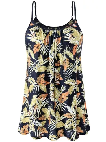 vislivin Tops vislivin Top mit Integriertem BH Damen Unterhemd Spaghettiträger Tops Loose Tank Ärmellose Bluse Trägertops S-XXXXL