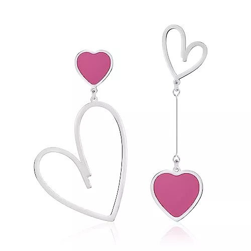 Linawe Schmuck Linawe Herz Ohrringe Hängeohrringe, Edelstahl Ohrringe Damen, Lover Hänge Ohrringe, Gold Silber Rosegold Damenohrringe