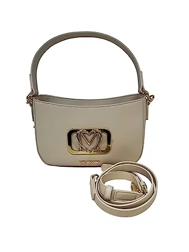 Love Moschino Taschen & Rucksäcke LOVE MOSCHINO Schultertasche mit Logo und abnehmbarem Schultergurt, elfenbein, Nessun Valore