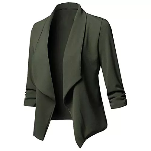 Generic Blazer Kostüme & Blazer Für Damen, Jackett Frühling Casual Sweatblazer Damen, Open Front Einfarbig Slim Fit Blaser Jacke Oversize Blazer Damen Kurz Klassiker Vintage Frühlingsjacke Damen Blazer Große Größen