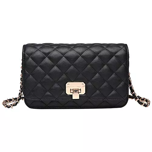 HAKSIM Taschen & Rucksäcke HAKSIM Damen-Schultertasche aus Leder, modische Clutch, Handtasche, gesteppt, Designer-Umhängetasche mit Kettenriemen