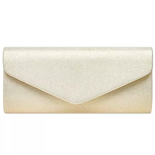 Caspar Taschen & Rucksäcke Caspar TA522 elegante Damen Snake Skin Glanz Clutch Abendtasche