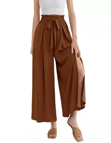GRACE KARIN Hosen GRACE KARIN Damen Palazzo Hose Hohe Taille Lounge Hose Mit Taschen Gummibund Weite Hose