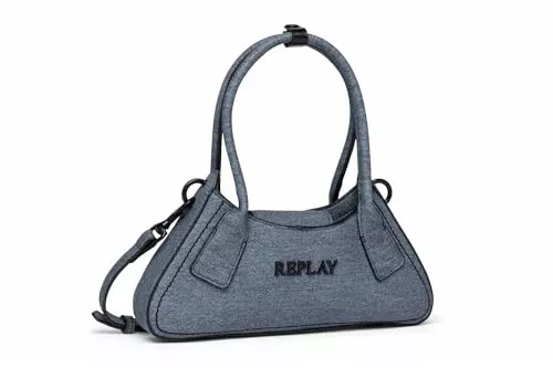 Replay Taschen & Rucksäcke Replay Damen Handtasche aus Kunstleder, Blau (Blue Denim 493), Onesize