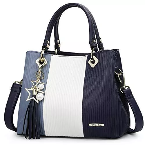 Pomelo Best Taschen & Rucksäcke Pomelo Best Damen Handtasche Mehrfarbig gestreift Umhängetasche Shopper Tote Henkeltasche