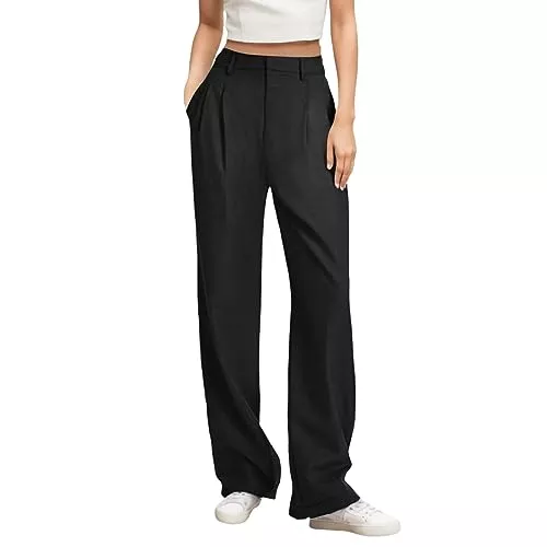 Generisch Hosen Business Hose Damen Stretch High Waist Elegant Hosenanzüge Für Freizeit Gerades Bein Outdoorhose Freizeithose Lang Slim Fit Relaxhose Lockere Und Bequeme Lässige Elastisch Leicht Hosen