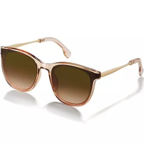 kunchu Sonnenbrillen & Zubehör kunchu Sonnenbrille-Damen-Groß-Brillert-Frauen-Retro-Square -Trendy- Klassisch-UV400-Schutz-Ultraleicht-Runde
