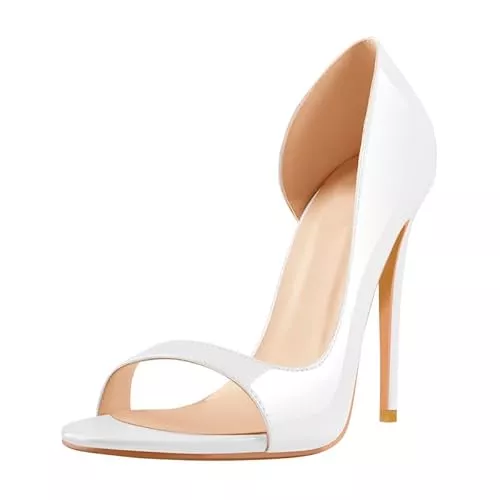 Meinabsatz High Heels Meinabsatz Klassische Pumps für Damen Stiletto High Heels Runde Offene Damenschuhe Lack