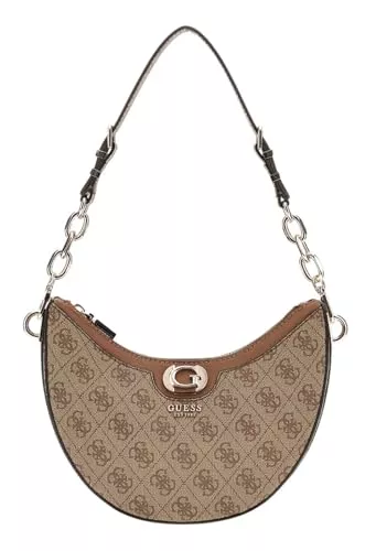 GUESS Taschen & Rucksäcke GUESS Orlina Logo Top Zip Shoulder Bag Latte Logo/Brown
