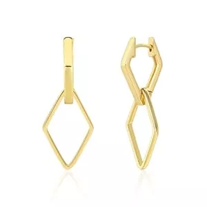 ALEXCRAFT Schmuck ALEXCRAFT Ohrringe Silber 925 Hängend Eckige Creolen mit Anhänger für Damen Geschenk für Frauen Freundin Mama Mädchen