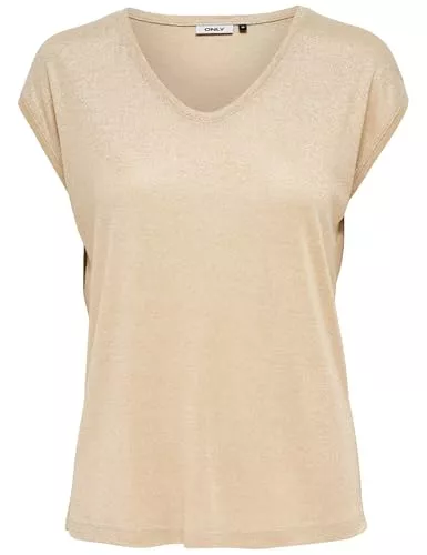 ONLY T-Shirts ONLY Damen Einfarbige Kurzarm Bluse Basic Rundhals Ausschnitt Blusen T-Shirt Blouse Oberteil ONLVIC