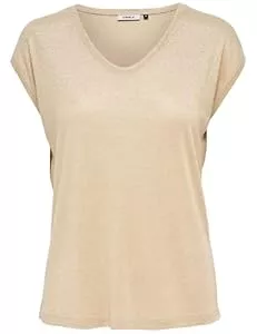 ONLY T-Shirts ONLY Damen Einfarbige Kurzarm Bluse Basic Rundhals Ausschnitt Blusen T-Shirt Blouse Oberteil ONLVIC