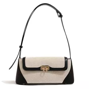 zhongningyifeng Taschen & Rucksäcke zhongningyifeng Clutch Umhängetasche Klein für Frauen PU Leder Canvas Mini Tote Handtasche Geldbörse mit Schnallenverschluss